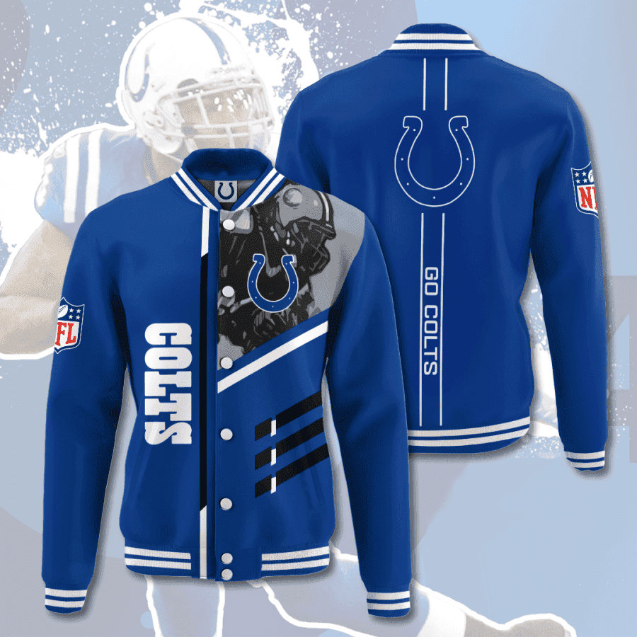 nfl league indianapolis colts 3d printed baseball varsity jacket baseball jacket all over print v26 8bon0