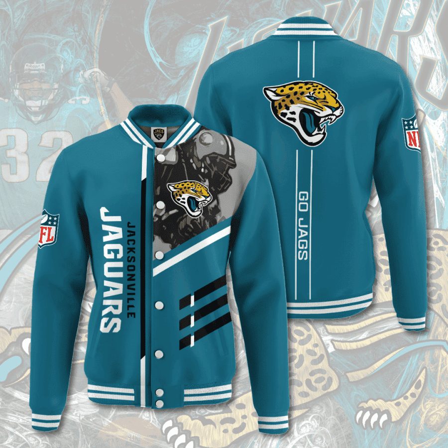 nfl league jacksonville jaguars 3d printed baseball varsity jacket baseball jacket all over print v11 muuhd