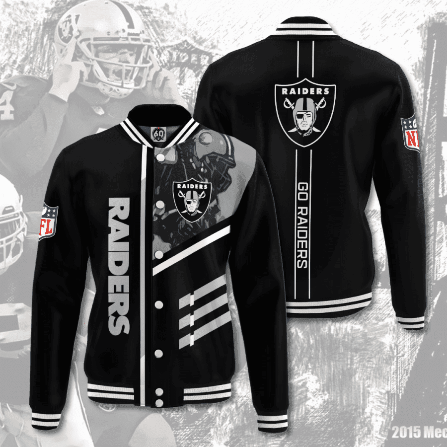 nfl league las vegas raiders 3d printed baseball varsity jacket baseball jacket all over print v20 eogw4