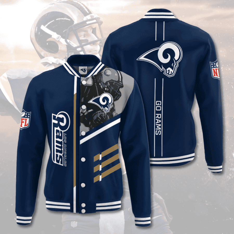 nfl league los angeles rams 3d printed baseball varsity jacket baseball jacket all over print v15 6v6ep