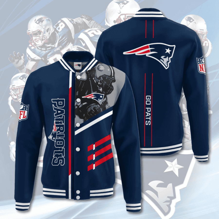 nfl league new england patriots 3d printed baseball varsity jacket baseball jacket all over print v16 8swwk