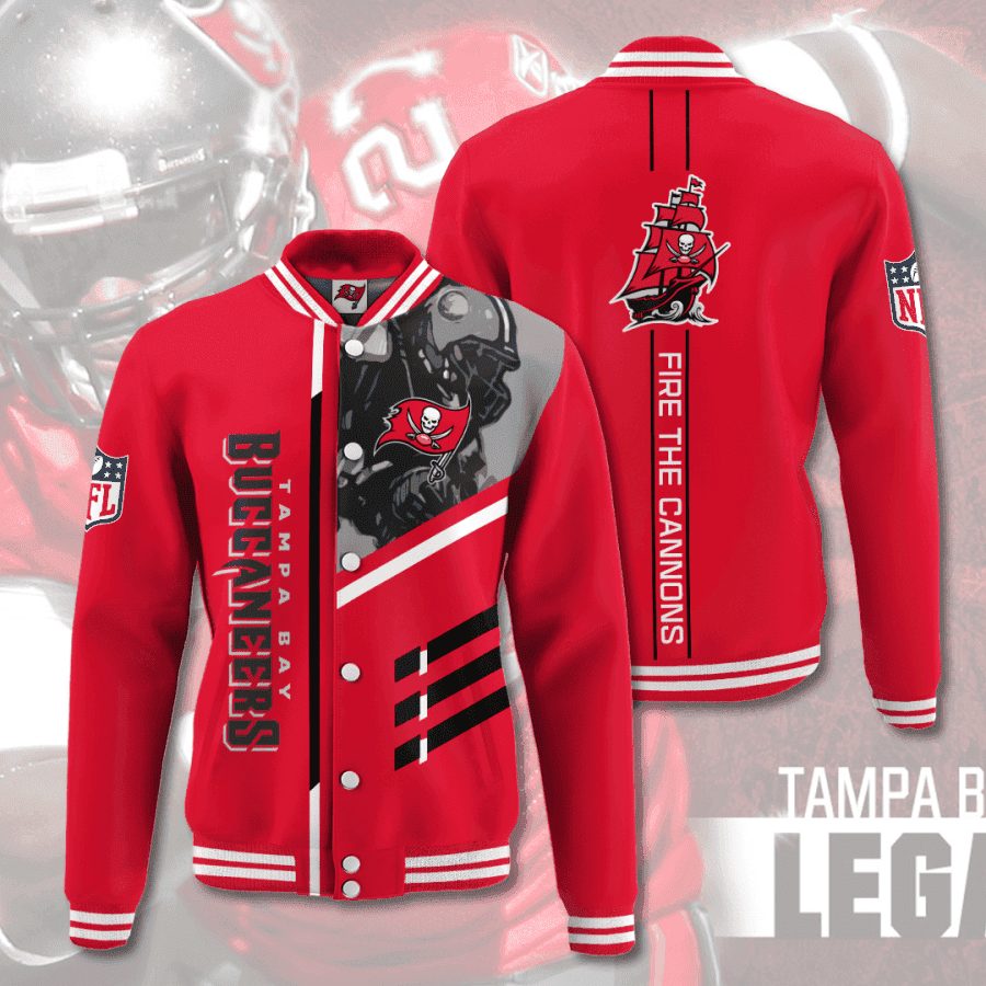 nfl league tampa bay buccaneers 3d printed baseball varsity jacket baseball jacket all over print v29 3om2o