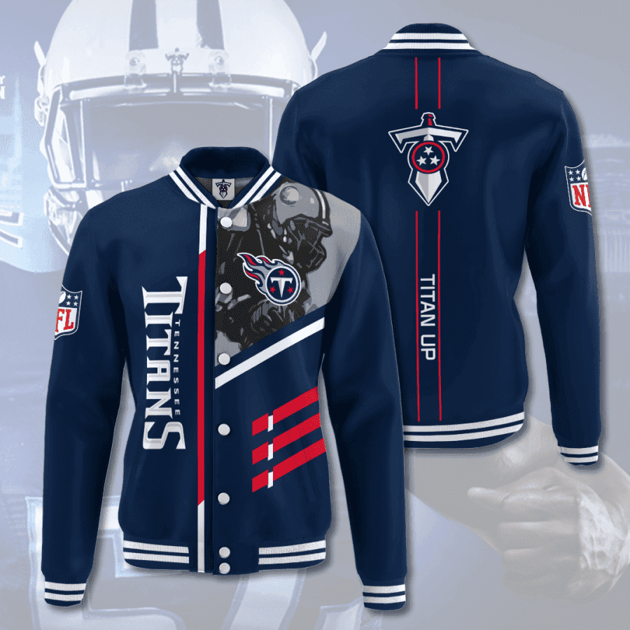 nfl league tennessee titans 3d printed baseball varsity jacket baseball jacket all over print v24 ed82r