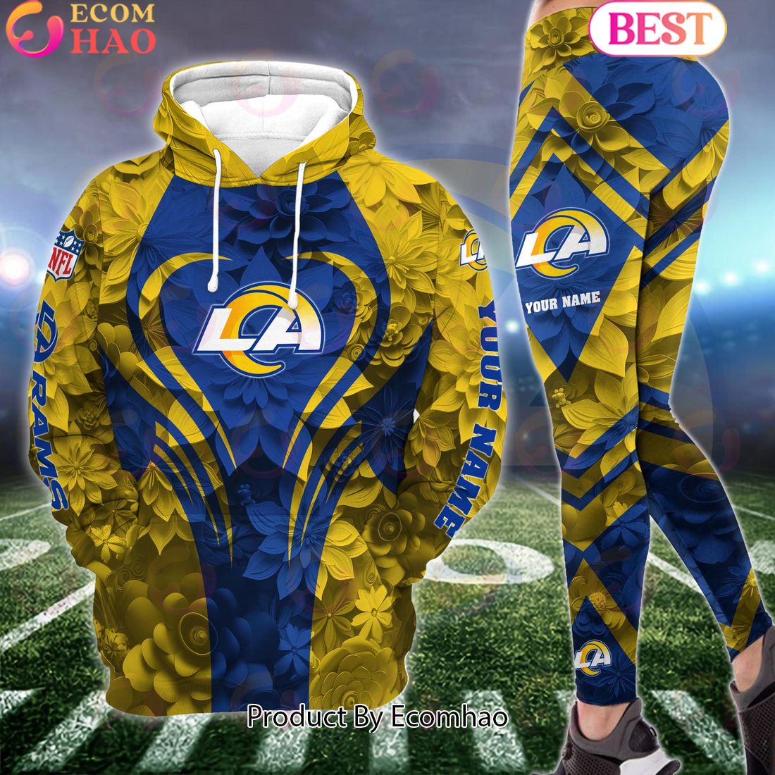 nfl los angeles rams special flowers design hoodie and leggings 1 SyULK