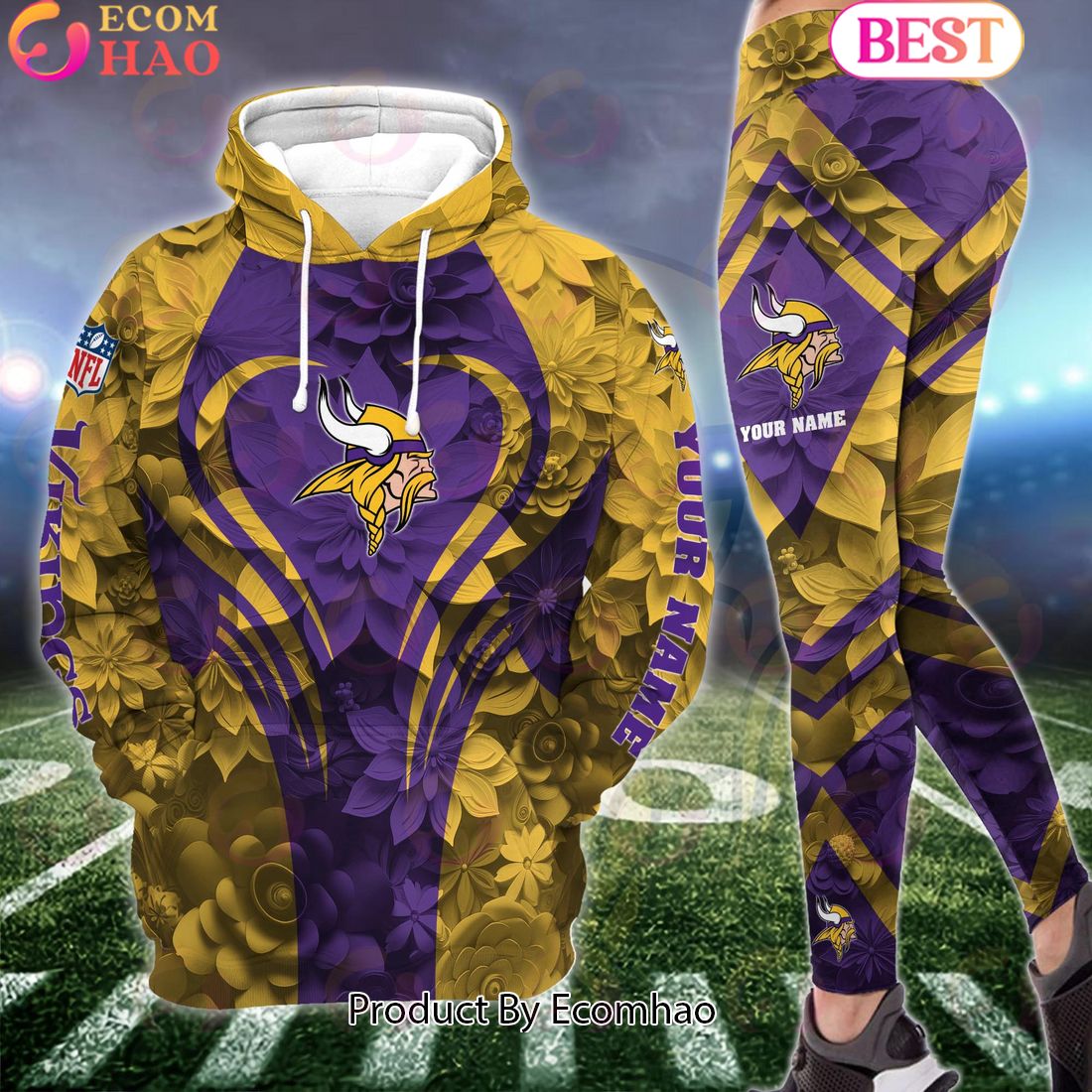 nfl minnesota vikings special flowers design hoodie and leggings 1 vAt1R