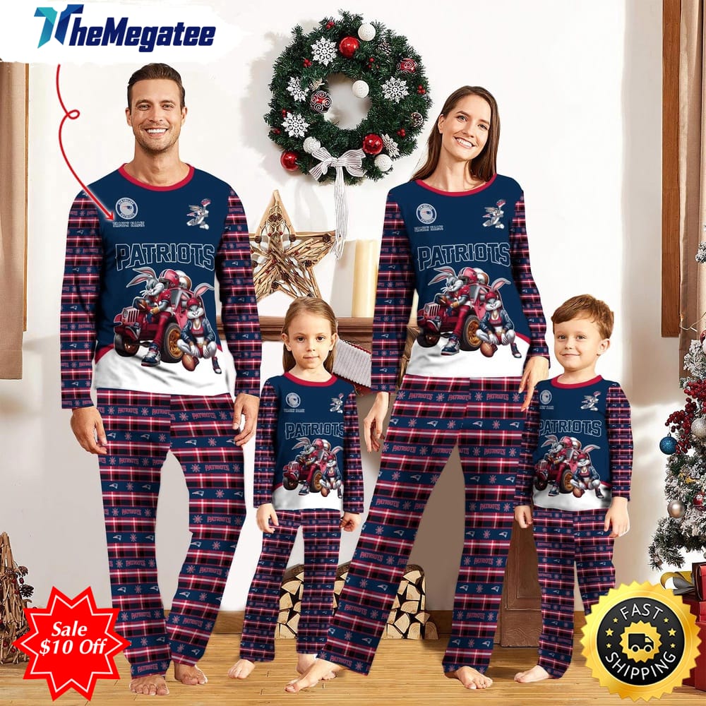 nfl new england patriots custom name pajamas bunny sports for family