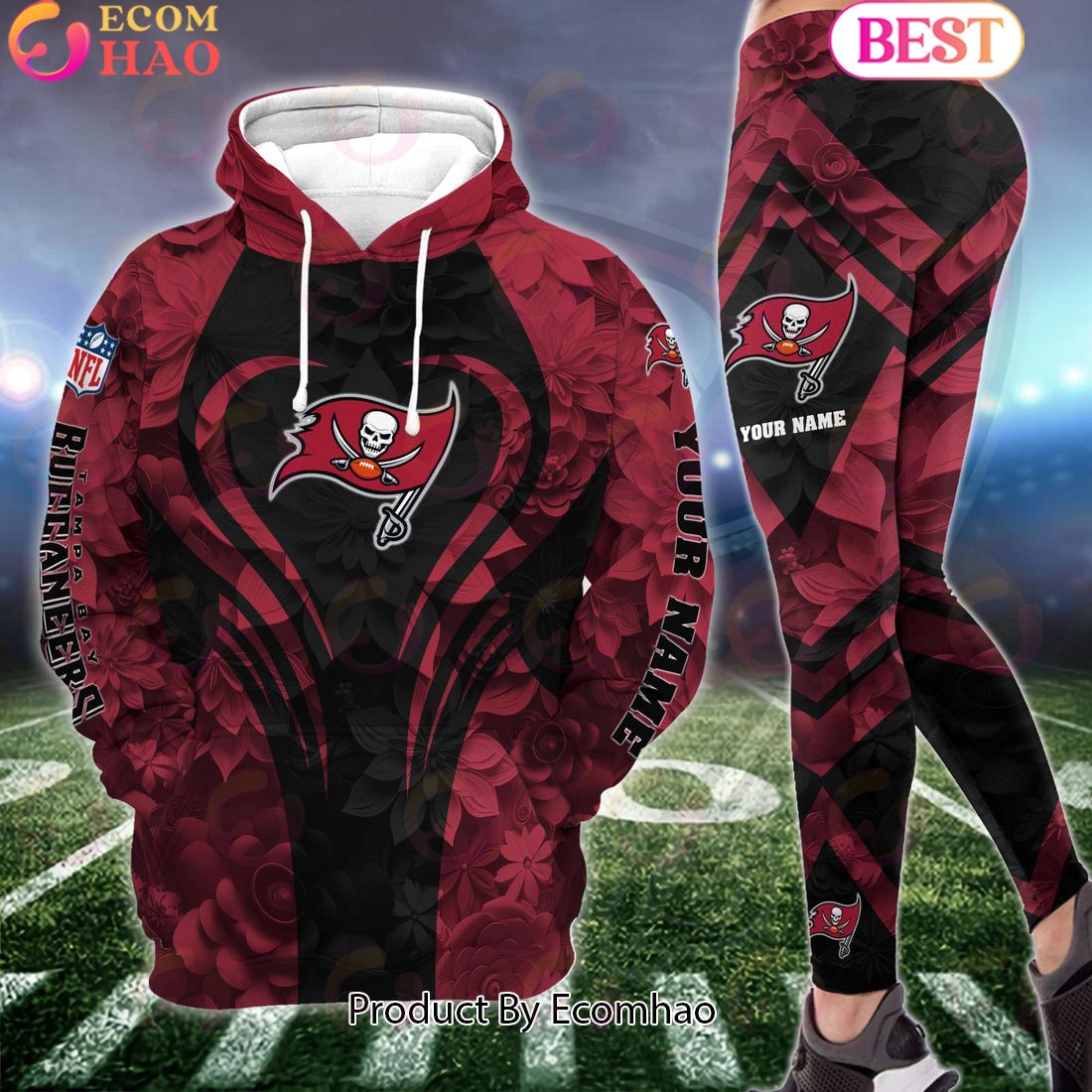 nfl tampa bay buccaneers special flowers design hoodie and leggings 1 rOUro