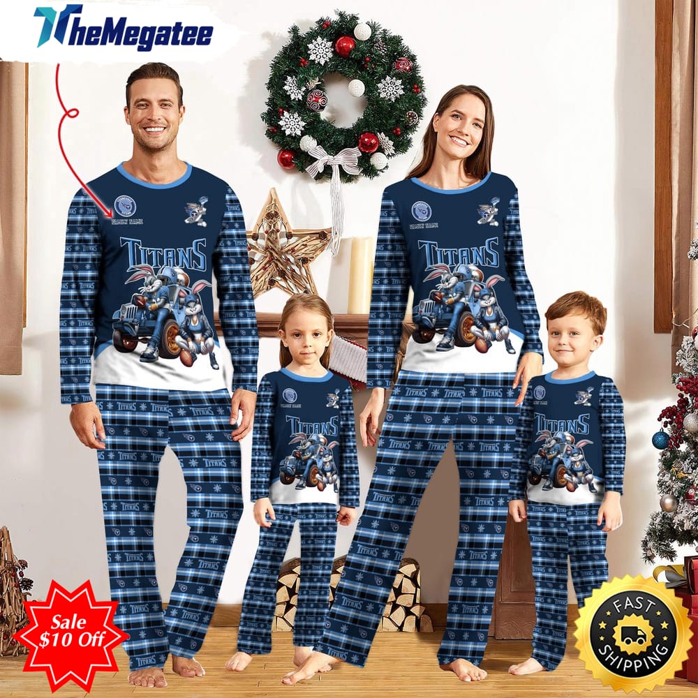 nfl tennessee titans custom name pajamas bunny sports for family