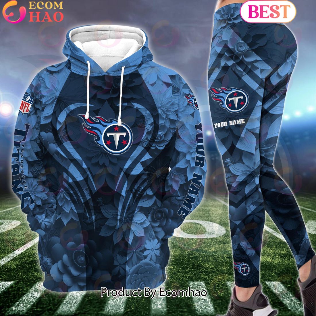 nfl tennessee titans special flowers design hoodie and leggings 1 dBcMq