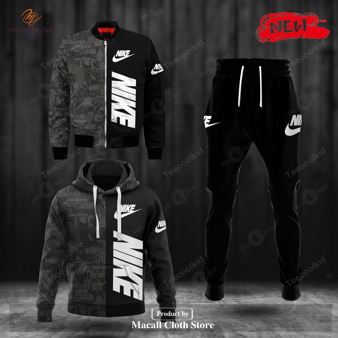 nike black skull fashion classic luxury hoodie sweatshirt 3d and pants 1 wNlVe