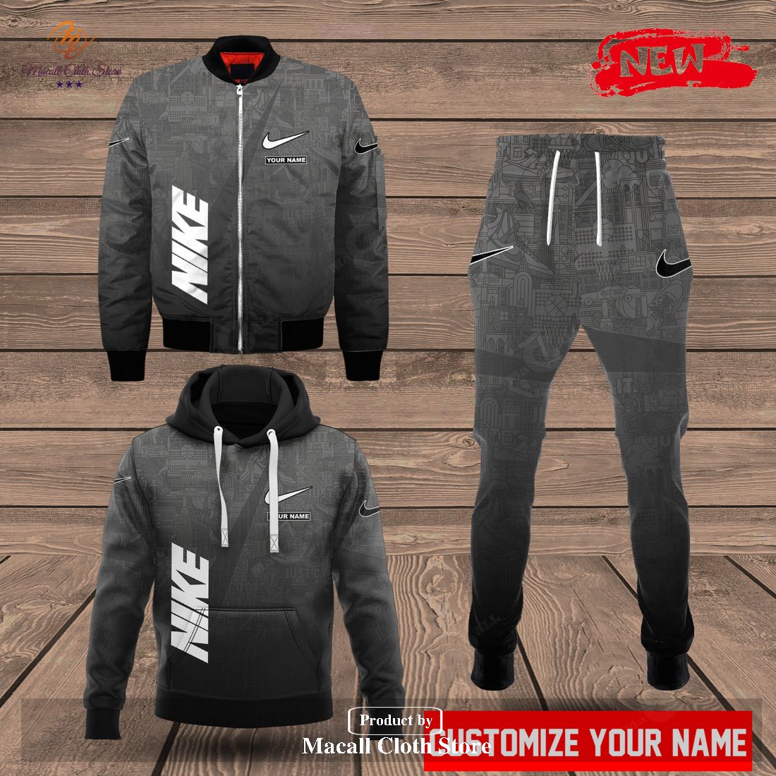 nike fashion custom classic premium gray design hoodie sweatshirt 3d and pants 1 RyrWM