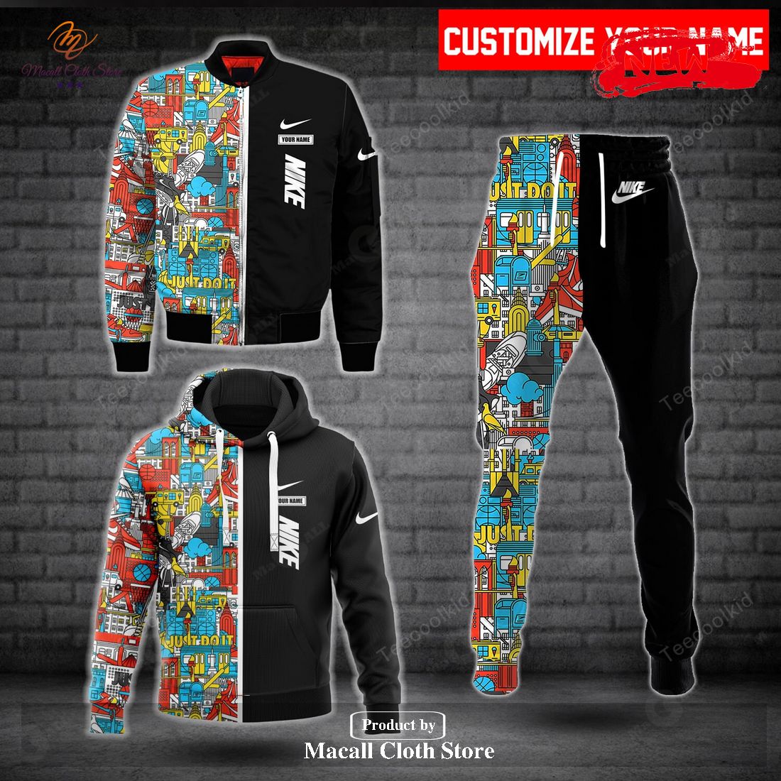 nike fashion custom mix full color luxury design hoodie sweatshirt 3d and pants 1 NlXJZ