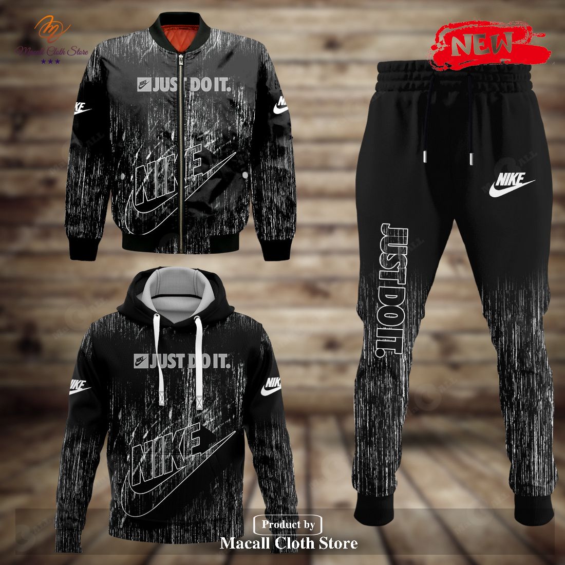 nike gray fashion just do it hot luxury design hoodie sweatshirt 3d and pants 1 RwAG2