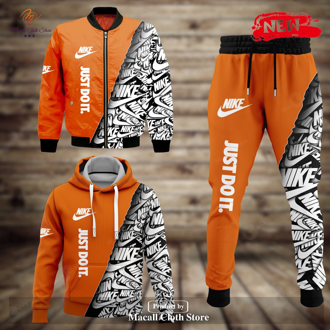 nike orange fashion just do it hot luxury design hoodie sweatshirt 3d and pants 1 QoYRj