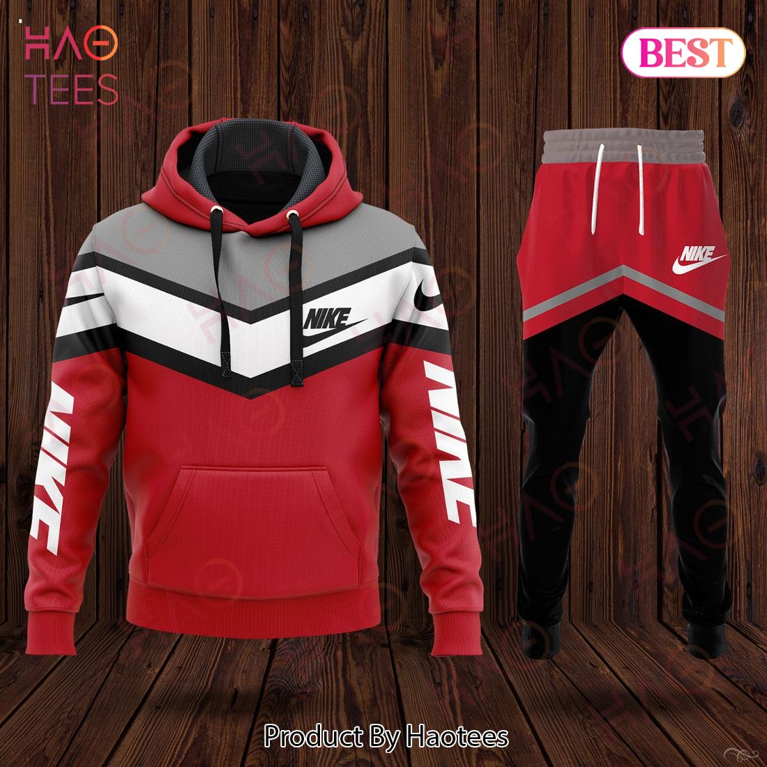 nike red mix grey luxury brand hoodie and pants limited edition 1 5pTGx