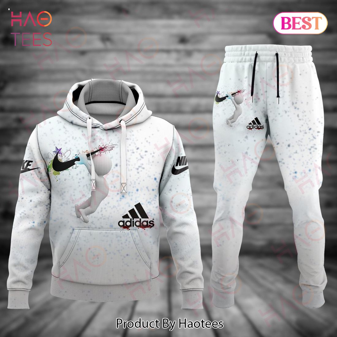 nike white color mix adidas logo luxury brand hoodie and pants pod design 1 BuIYl