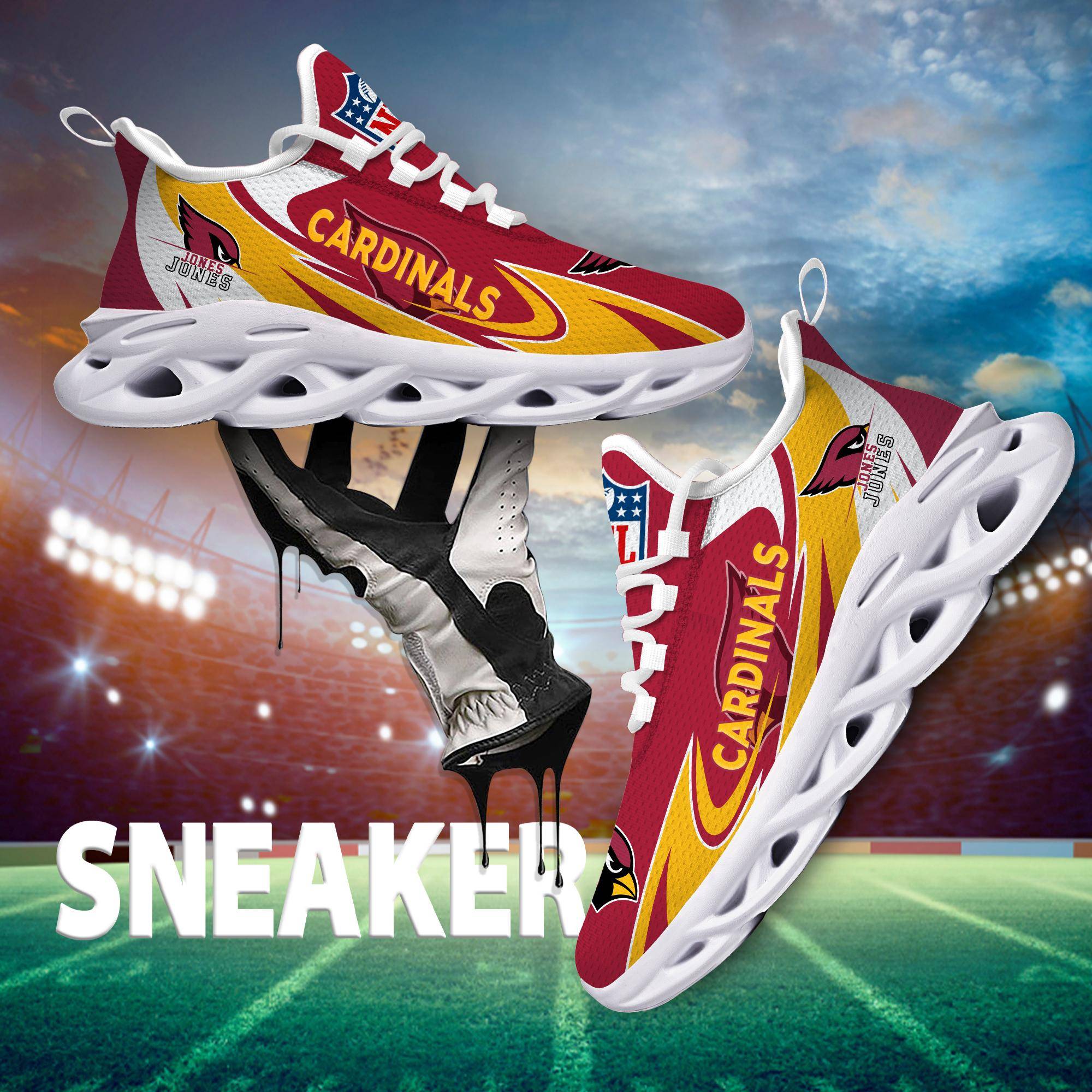 nordmerch arizona cardinals max soul shoes sneakers for men and women numpp