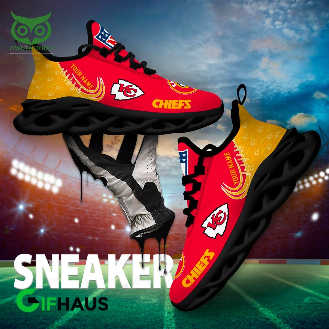 nordmerch kansas city chiefs max soul shoes sneakers for men and women kwp3f