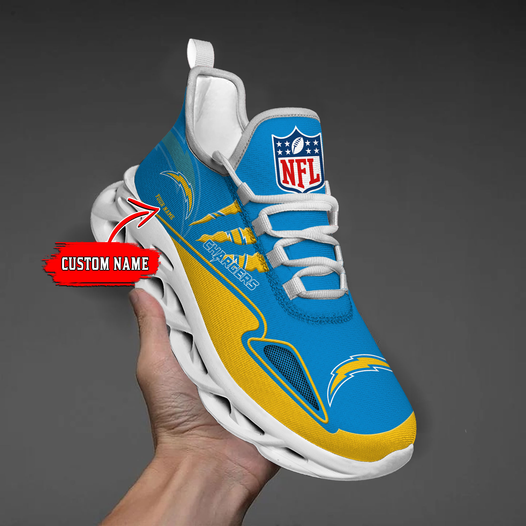 nordmerch los angeles chargers max soul shoes sneakers for men and women 5k6ne