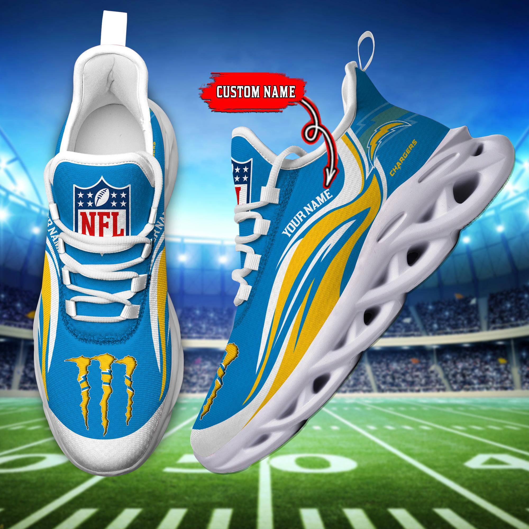 nordmerch los angeles chargers max soul shoes sneakers for men and women l1e7y