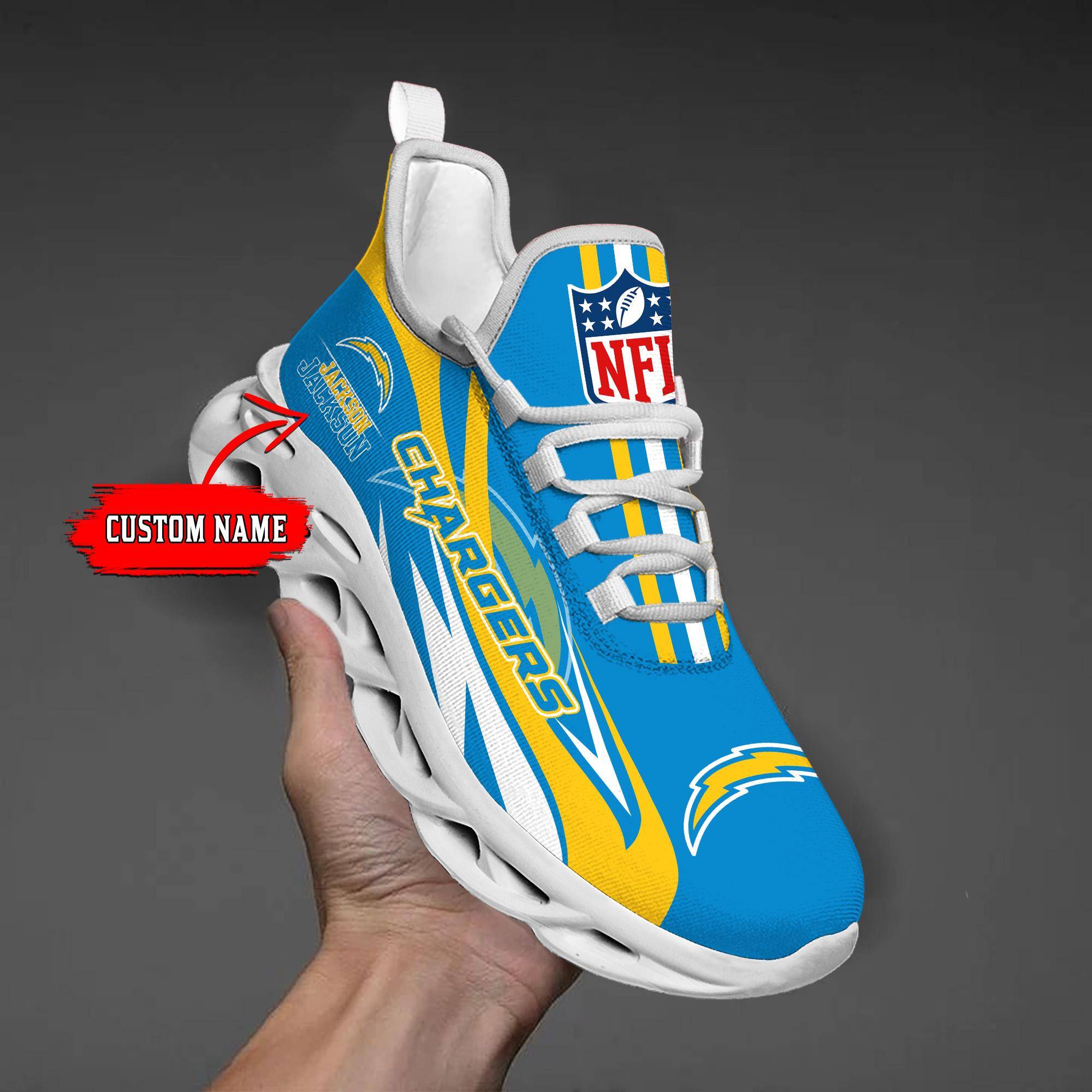 nordmerch los angeles chargers max soul shoes sneakers for men and women spw7i