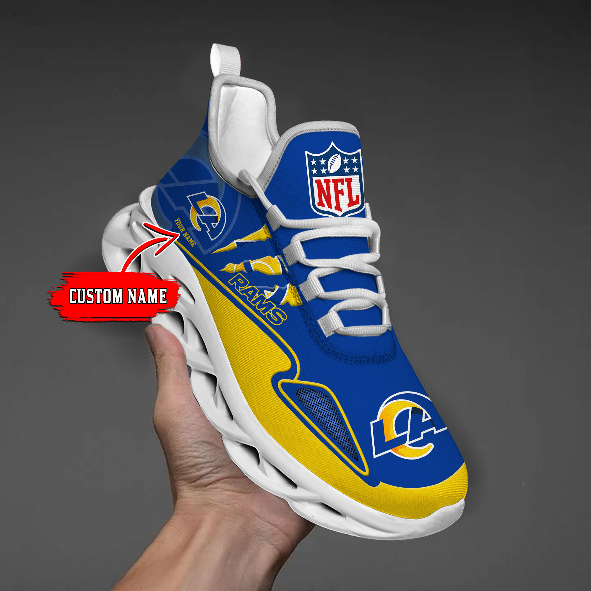 nordmerch los angeles rams max soul shoes sneakers for men and women wgw3p