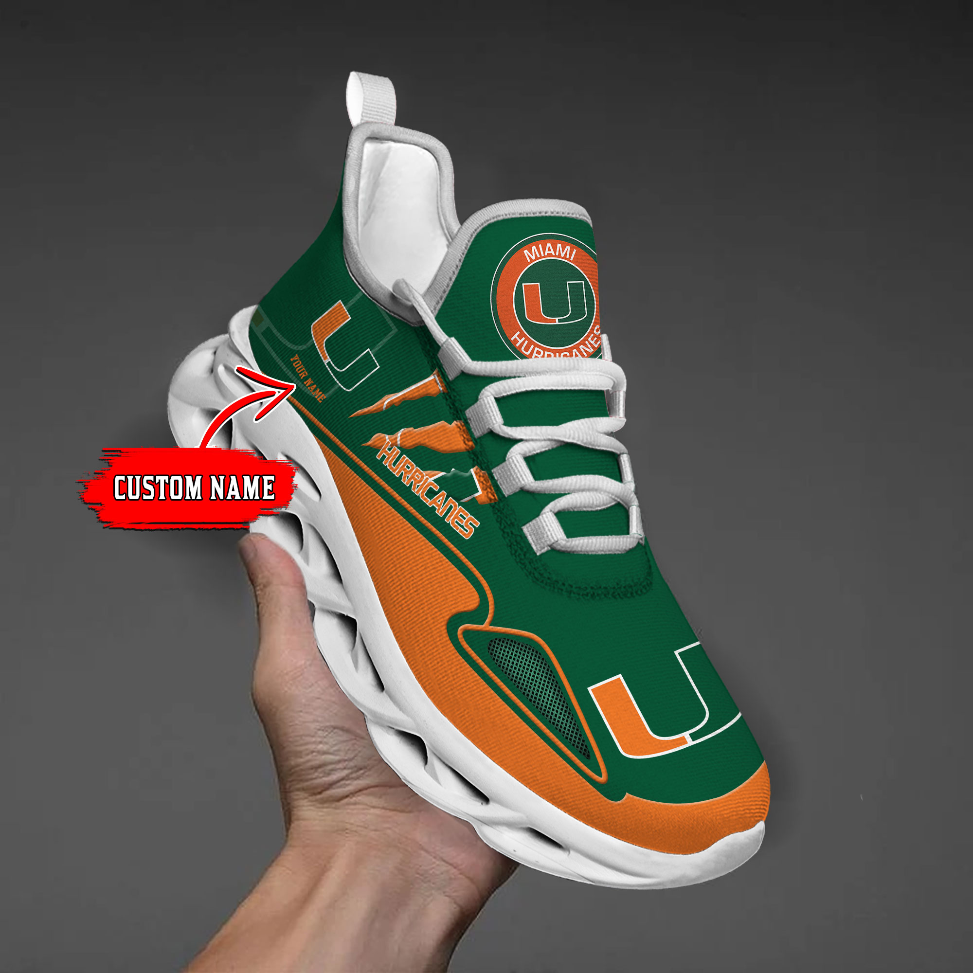 nordmerch miami hurricanes max soul shoes sneakers for men and women 0tk8d