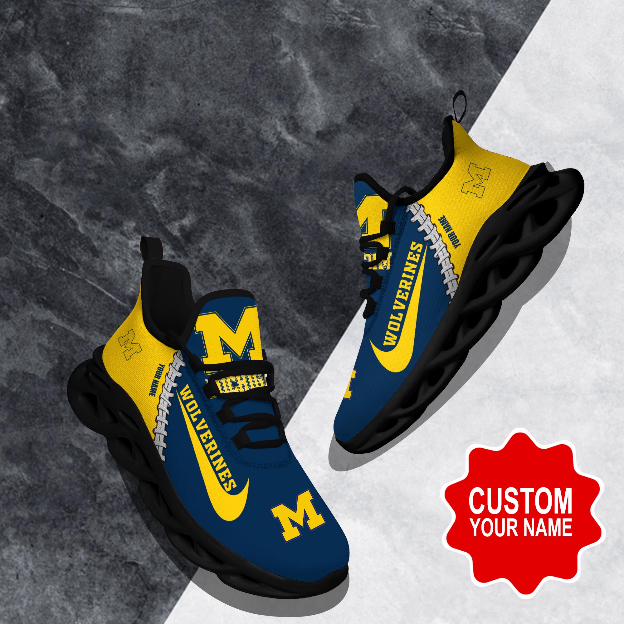 nordmerch michigan wolverines max soul shoes sneakers for men and women ao0aw