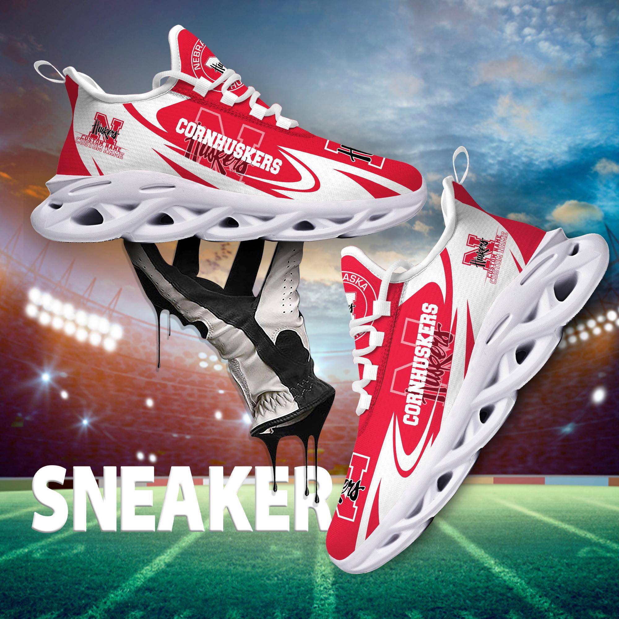 nordmerch nebraska cornhuskers max soul shoes sneakers for men and women lzmap