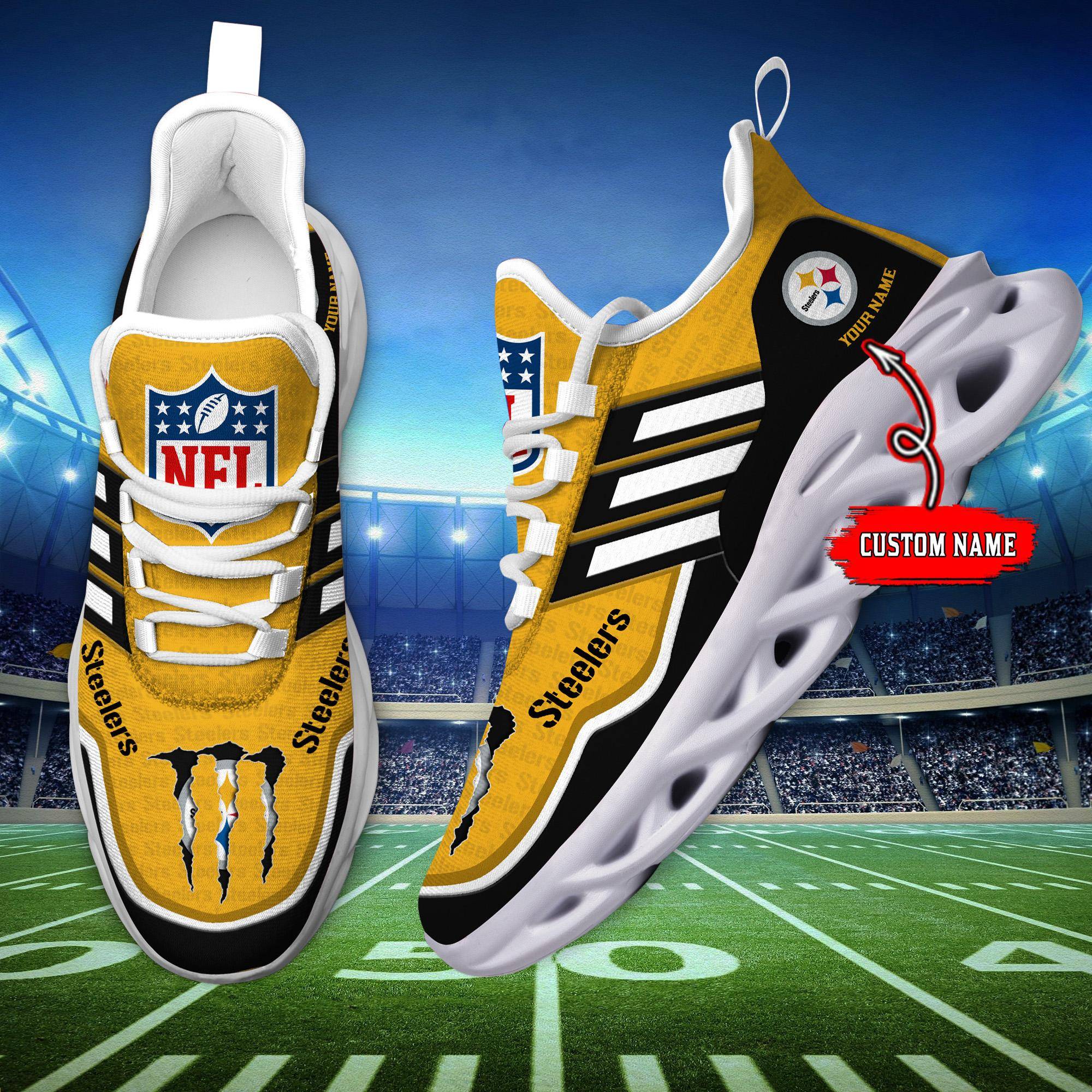 nordmerch pittsburgh steelers max soul shoes sneakers for men and women 9gckh