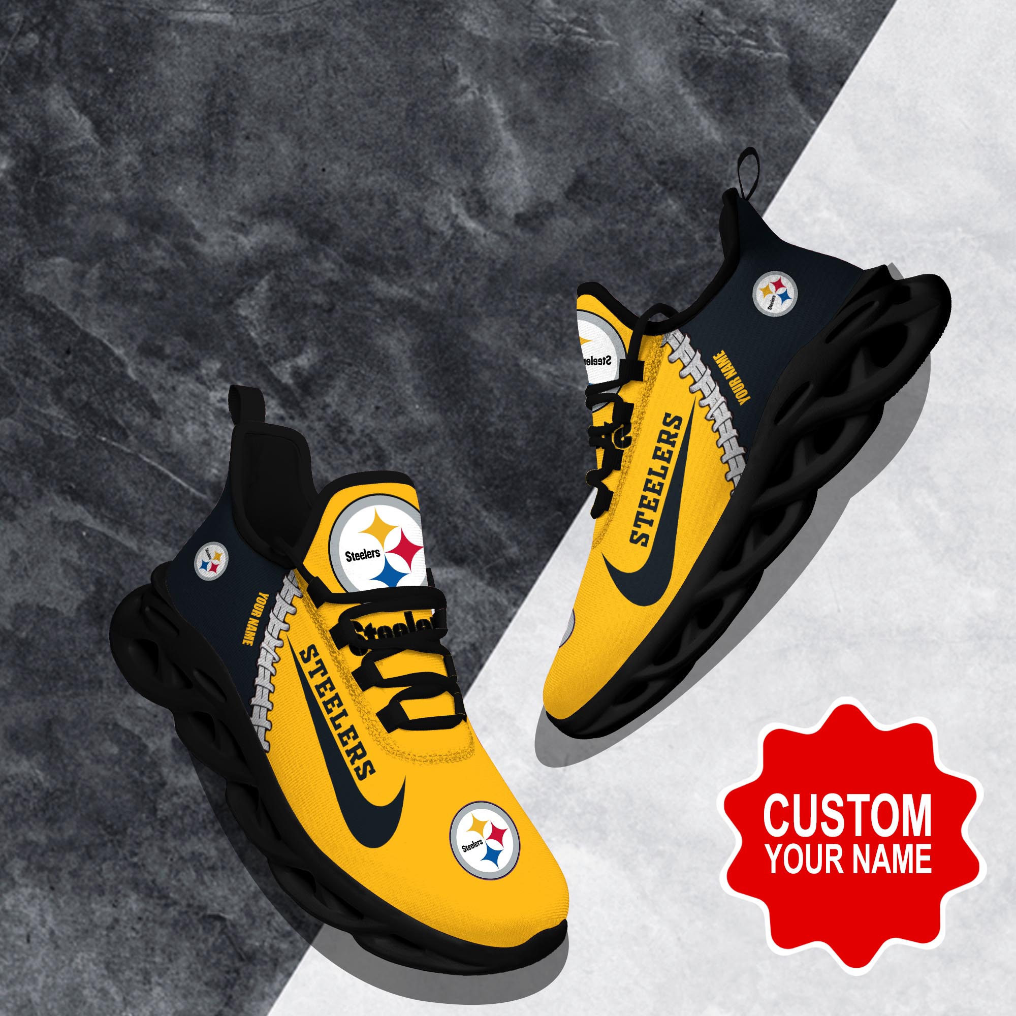 nordmerch pittsburgh steelers max soul shoes sneakers for men and women skxqj