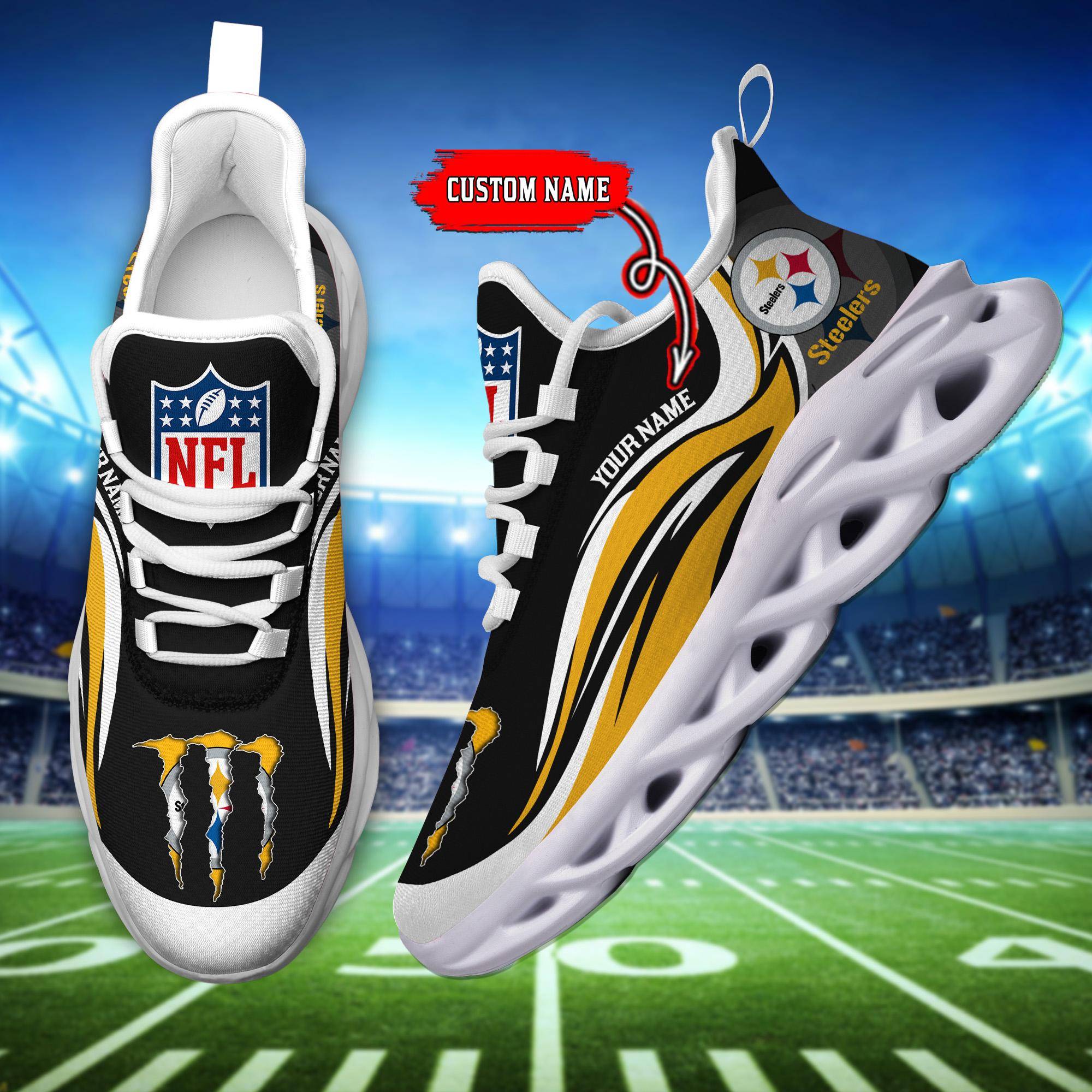 nordmerch pittsburgh steelers max soul shoes sneakers for men and women tmnkk