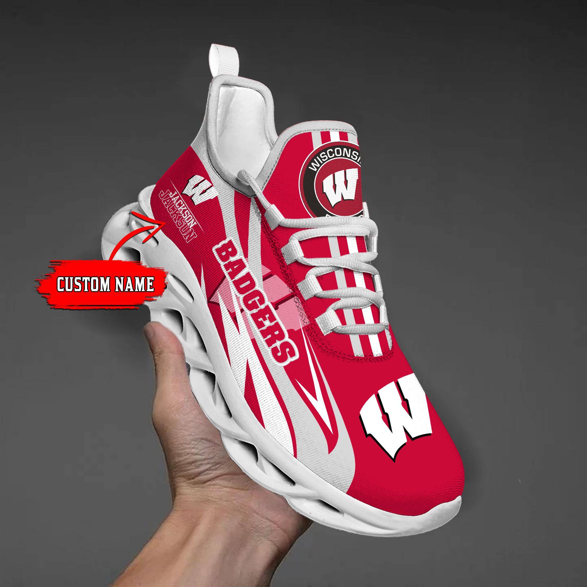 nordmerch wisconsin badgers max soul shoes sneakers for men and women mnmxm