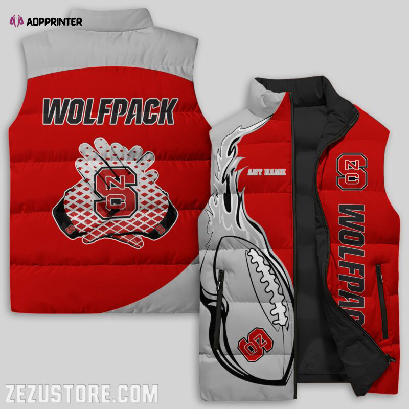 north carolina state wolfpack ncaa sleeveless puffer jacket custom for fans spj1973