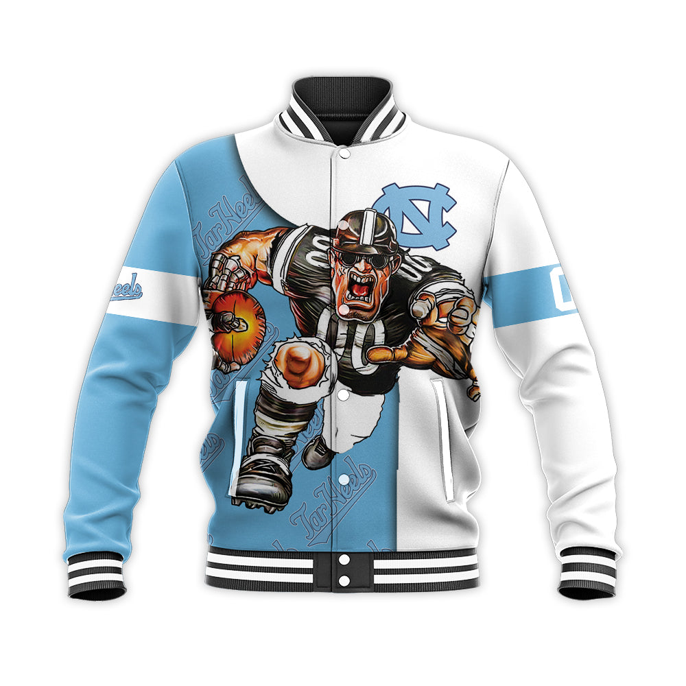 north carolina tar heels baseball jacket button up zipper hooded all over print football go on gift for fans ncaa 1trwj