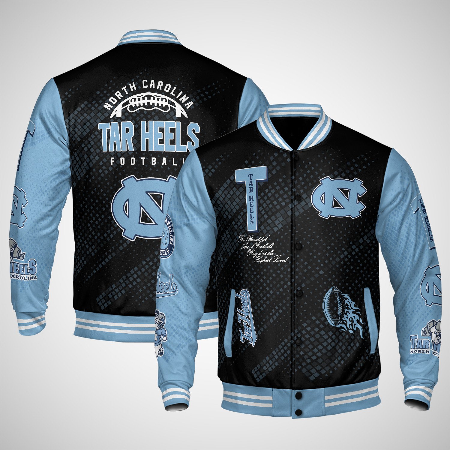 north carolina tar heels varsity jacket baseball jacket all over print wf j6deb