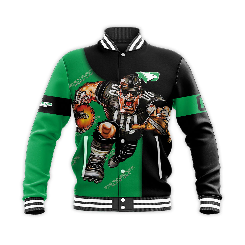 north dakota fighting hawks baseball jacket button up zipper hooded all over print football go on gift for fans ncaa fj6iq