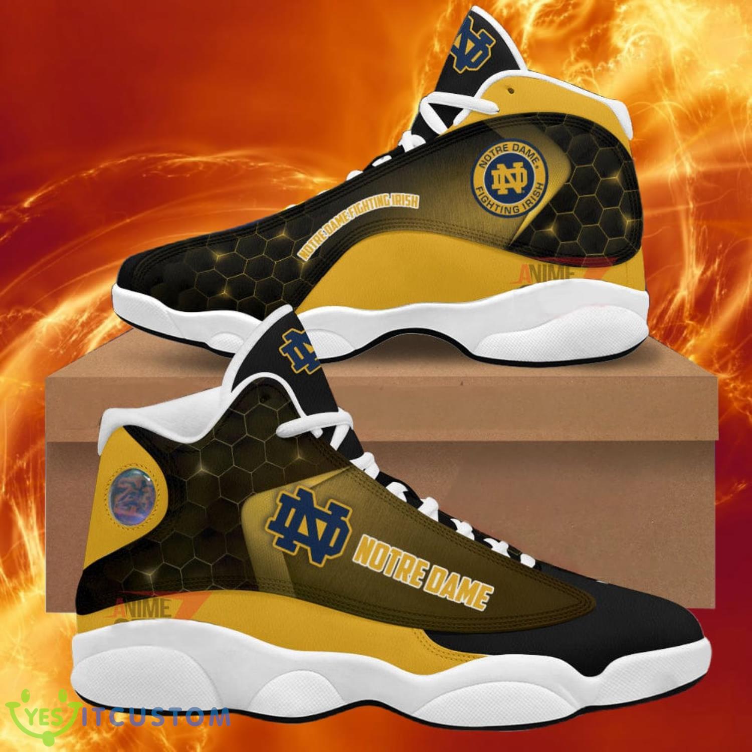 notre dame fighting irish air jordan 13 sneakers nfl custom sport shoes