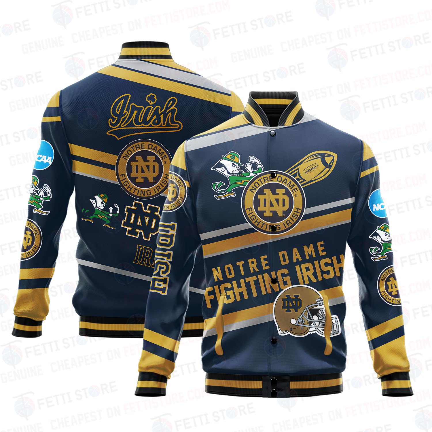 notre dame fighting irish baseball varsity jacket baseball jacket all over print wf kxstg