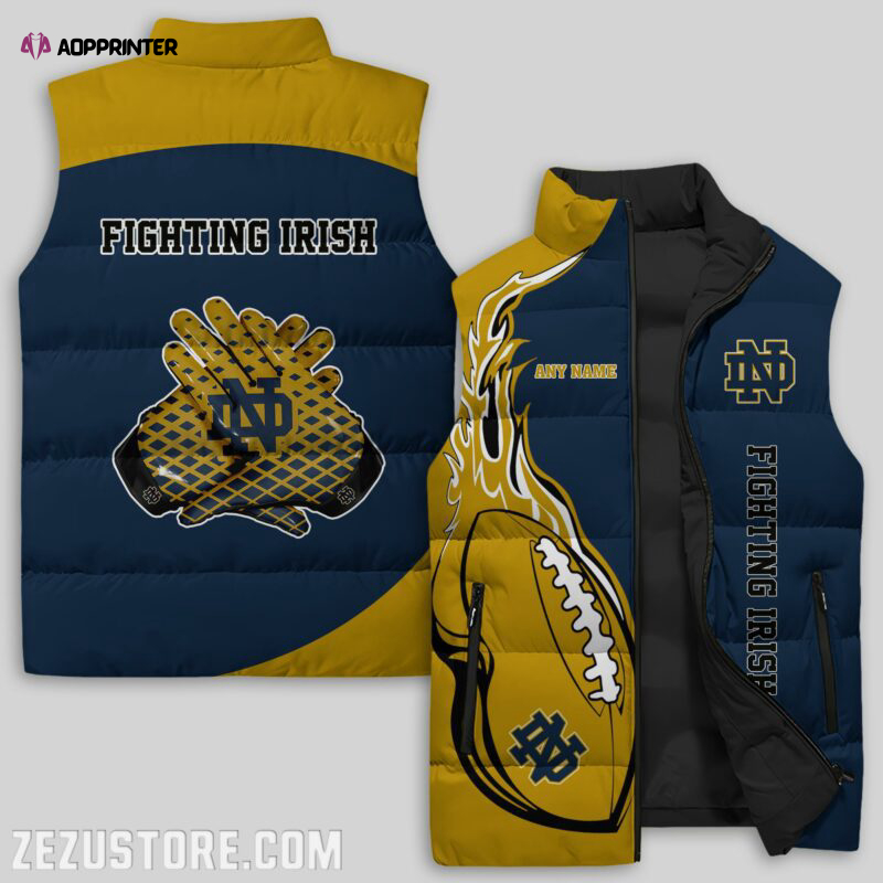 notre dame fighting irish ncaa sleeveless puffer jacket custom for fans spj0911