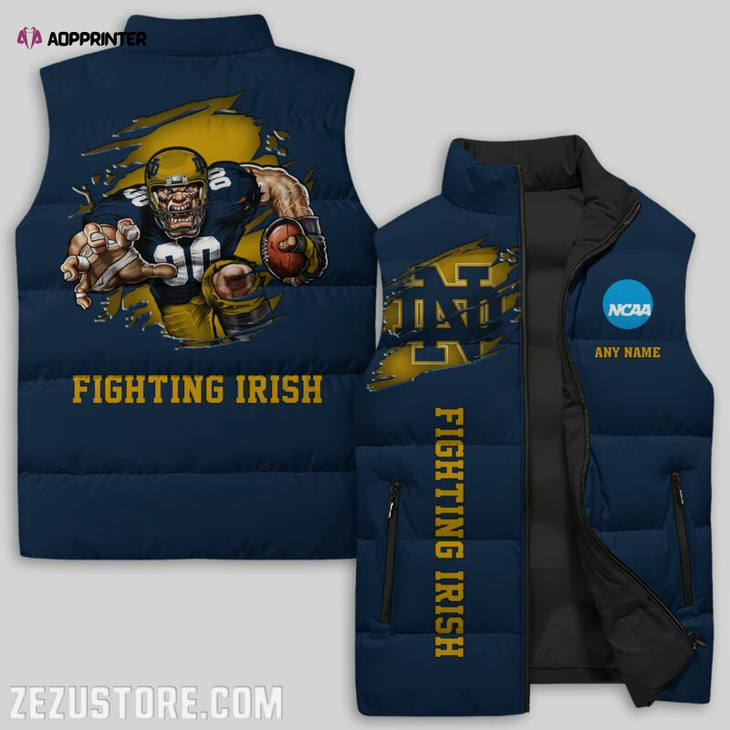 notre dame fighting irish sleeveless puffer jacket custom for fans spj1869