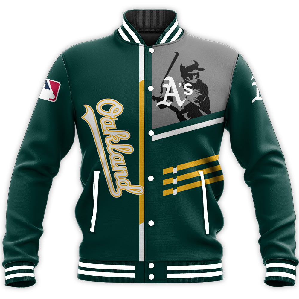 oakland athletics baseball jacket button up zipper hooded all over print personalized baseball for fan mlb q5d3e