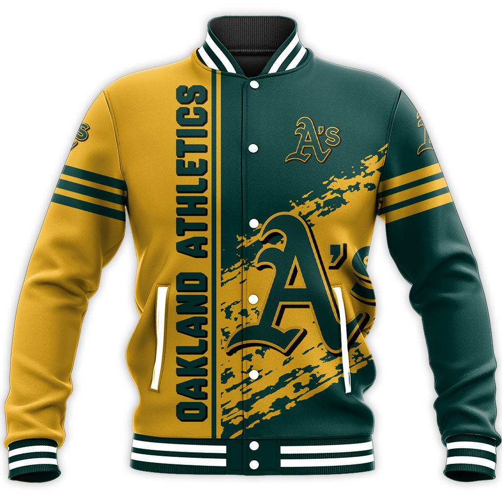 oakland athletics baseball jacket button up zipper hooded all over print quarter style mlb 0xuhw