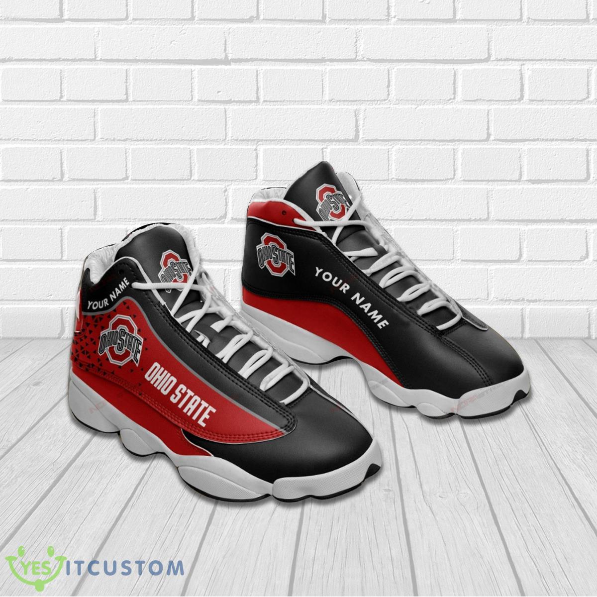 ohio state buckeye football team air jordan 13 custom name sneakers best gift for fans shoes