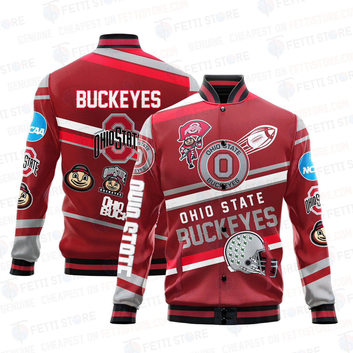 ohio state buckeyes baseball varsity jacket baseball jacket all over print wf jzlsy