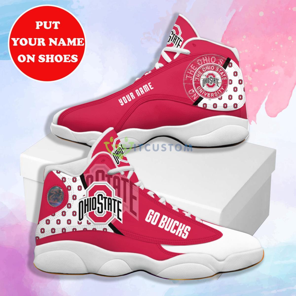 ohio state buckeyes football team best air jordan 13 custom name sneakers