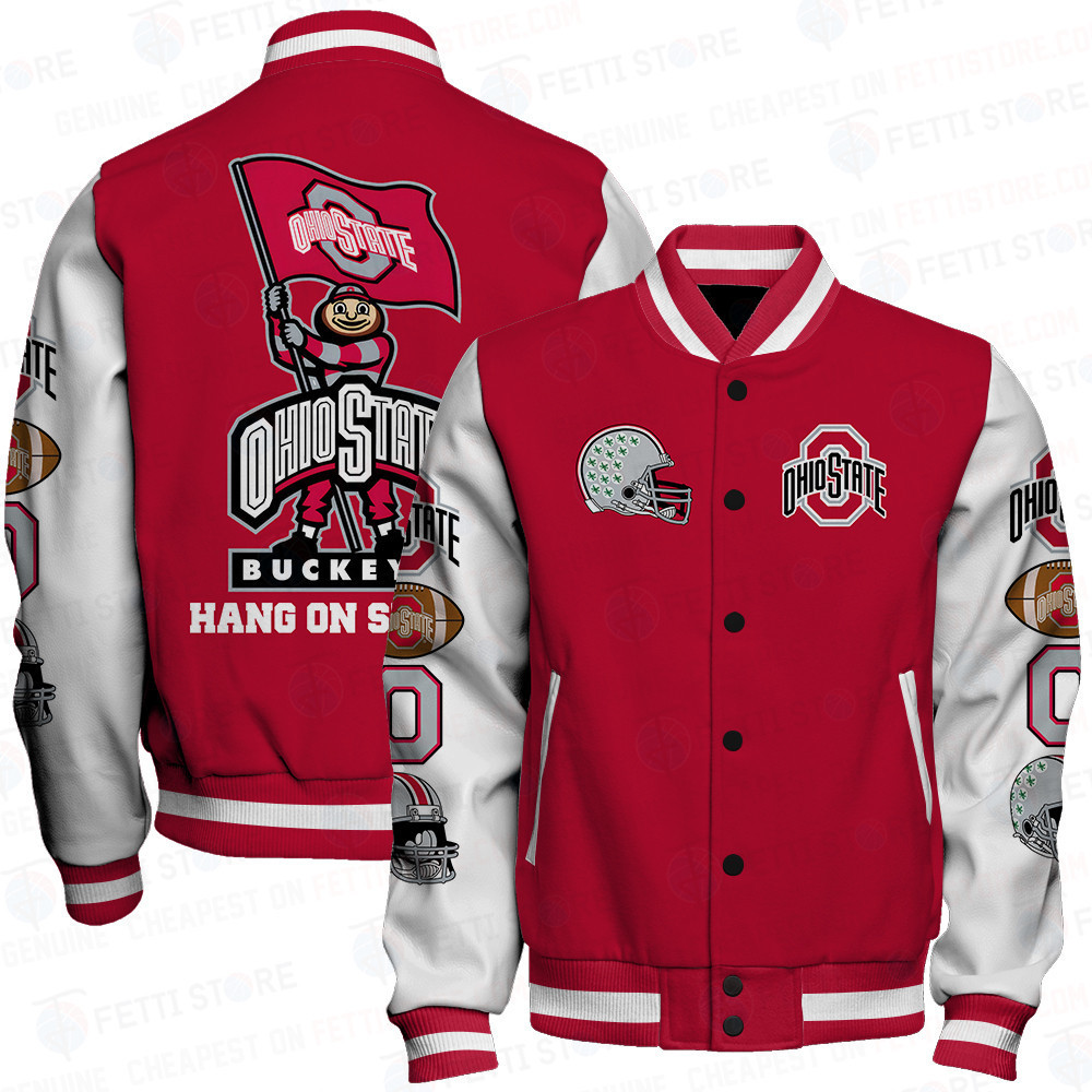 ohio state buckeyes ncaa football baseball varsity jacket baseball jacket all over print jwk8l