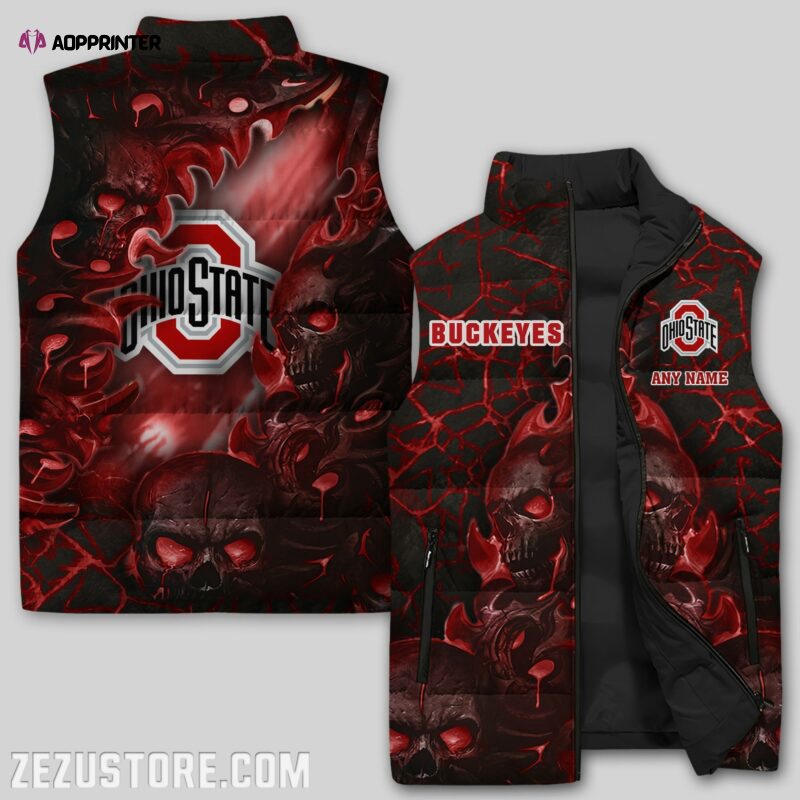 ohio state buckeyes ncaa sleeveless puffer jacket custom for fans gifts 3