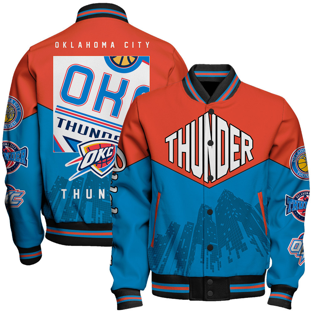 oklahoma city thunder nba baseball varsity jacket baseball jacket all over print stm v17 ztymd