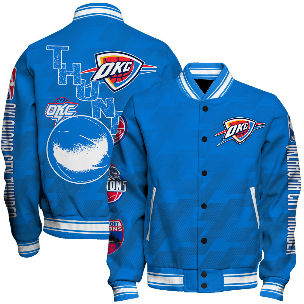 oklahoma city thunder new design team color baseball varsity jacket baseball jacket all over print sfat v16 ddhix